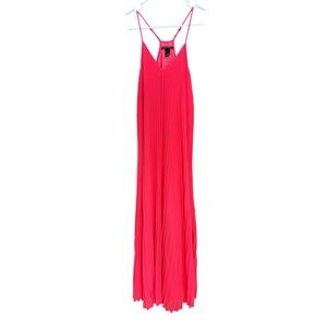 Victoria's Secret Knife Pleat Hot Pink Maxi Dress